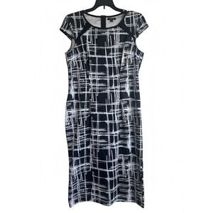 Women's Large Black and White Zip Up Dress